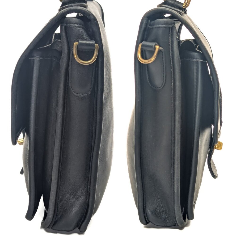 COACH USA Vintage Station Shoulder Bag Black Leather - Picture 5 of 15